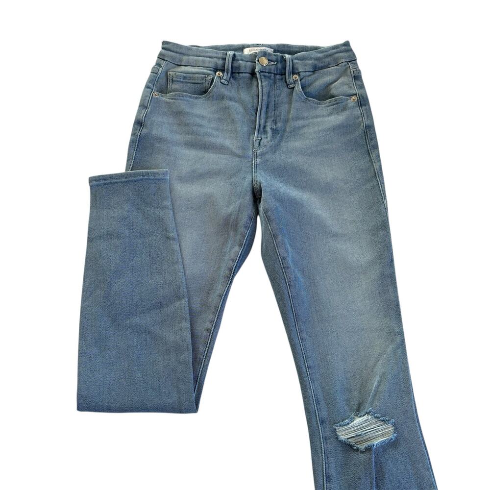 Good American Good Waist Skinny Cropped Jeans Women’s Size 28 Light Blue Wash